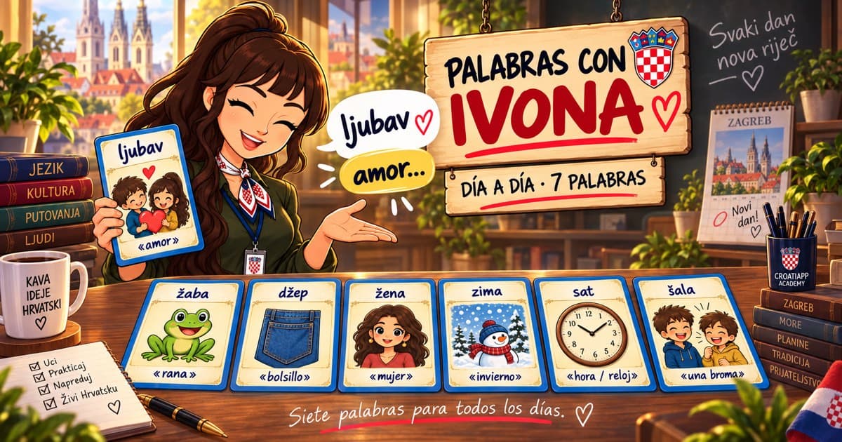 Juego: emparejá palabras del día a día en croata · Lección 1