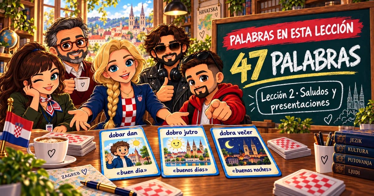 Las 47 palabras de la lección 2 en croata · Lección 2