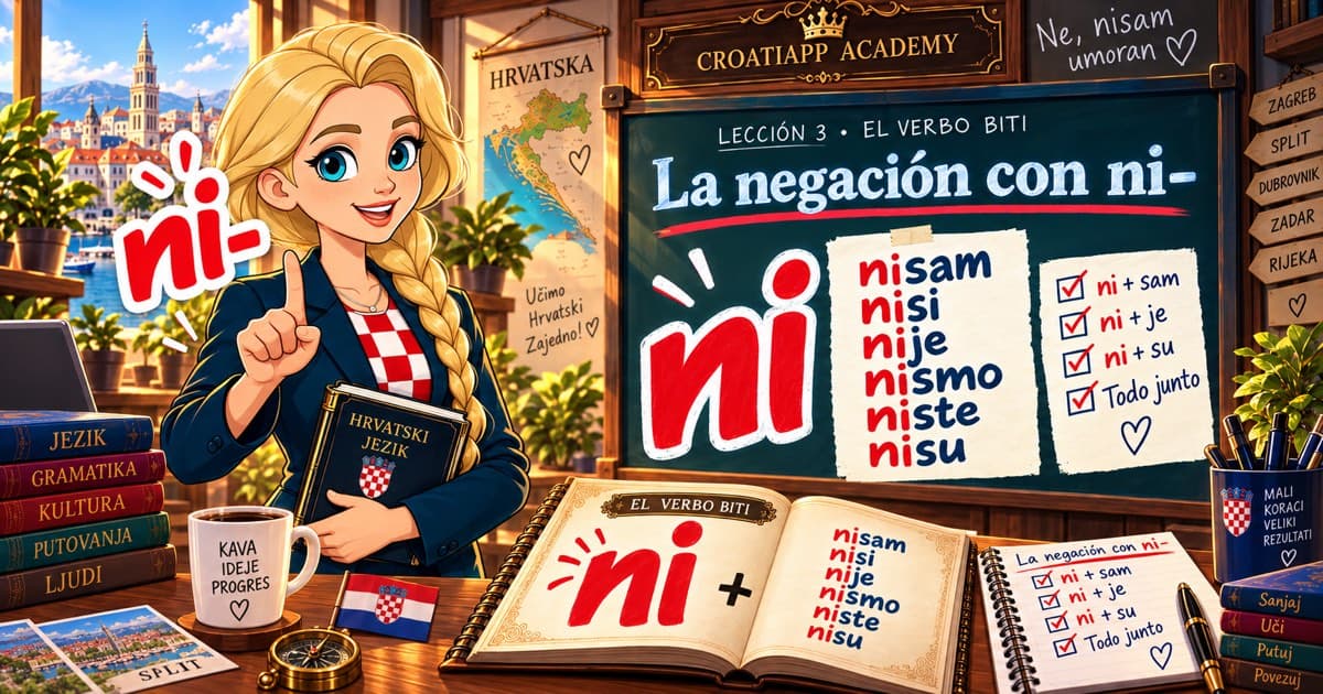 Negar en croata: nisam, nisi, nije · Lección 3