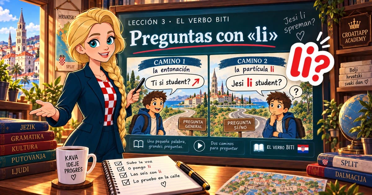 Cómo preguntar en croata: entonación o la partícula li