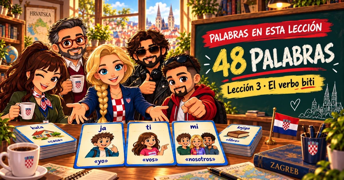 Las 48 palabras de la lección 3 en croata · Lección 3