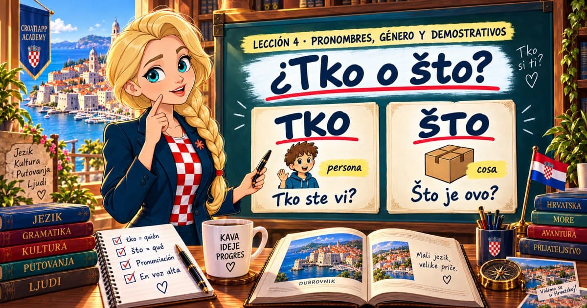 Tko o što: quién y qué en croata · Lección 4