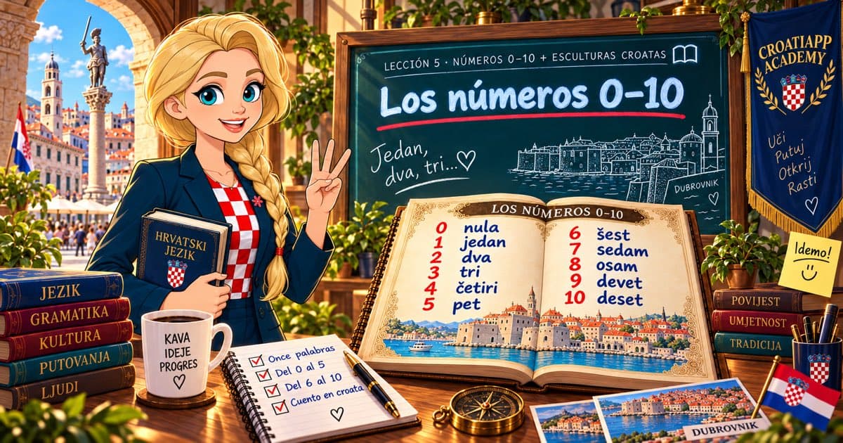 Los números en croata del 0 al 10: nula, jedan, dva, tri