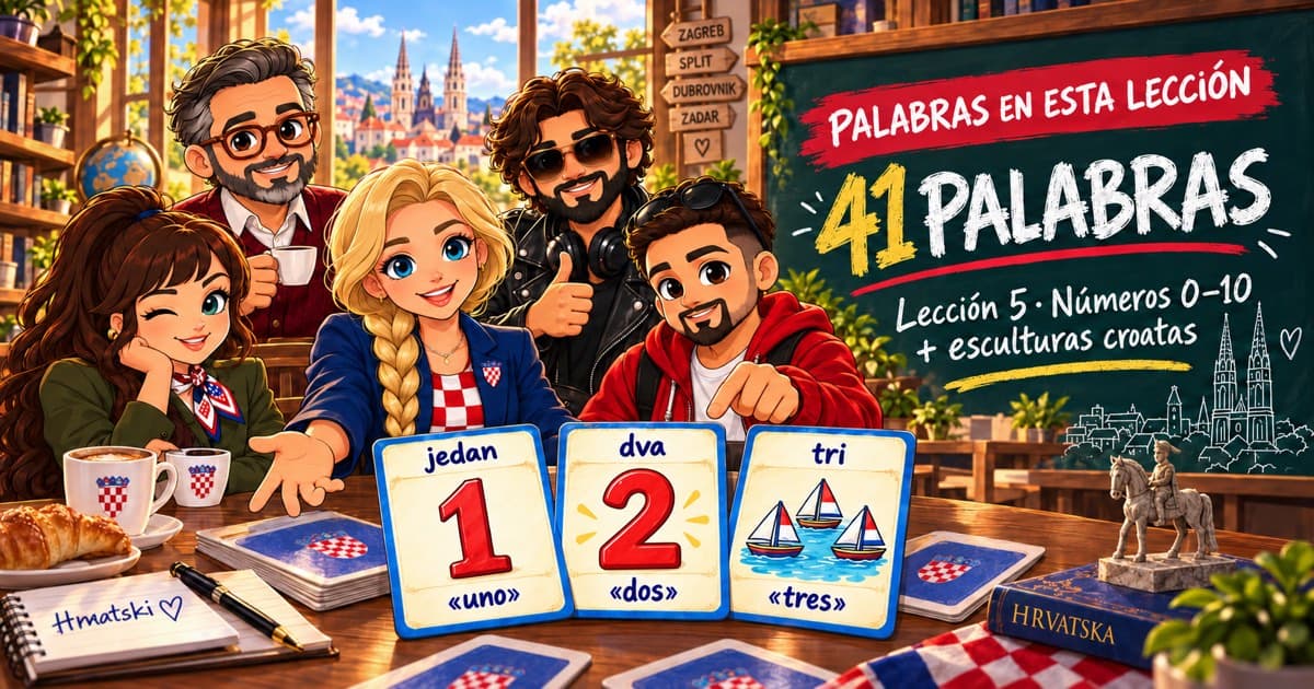 Las 41 palabras de la lección 5 en croata · Lección 5