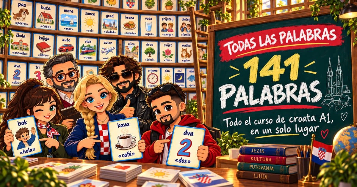 Las 141 palabras del curso de croata A1, en un solo lugar