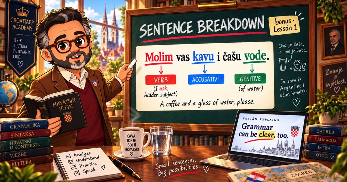 Croatian sentence breakdown with Fabián · Lesson 1