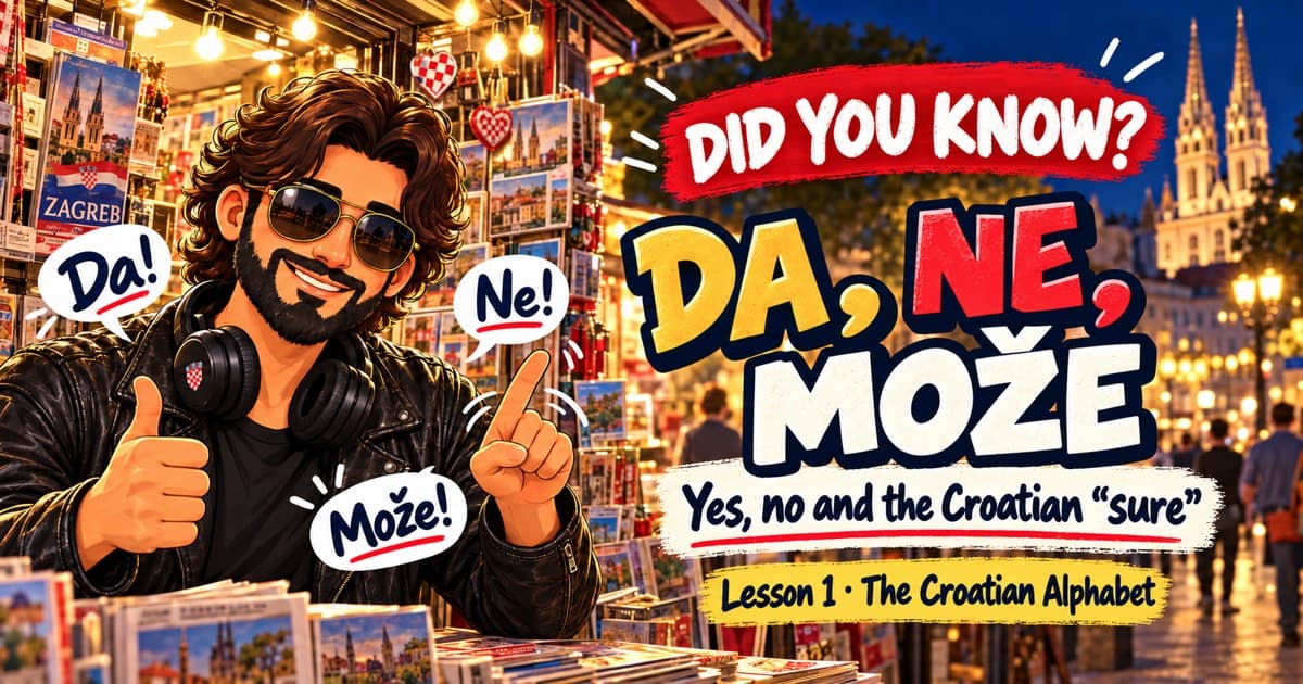Da, ne, može: yes, no and the Croatian “sure” · Lesson 1