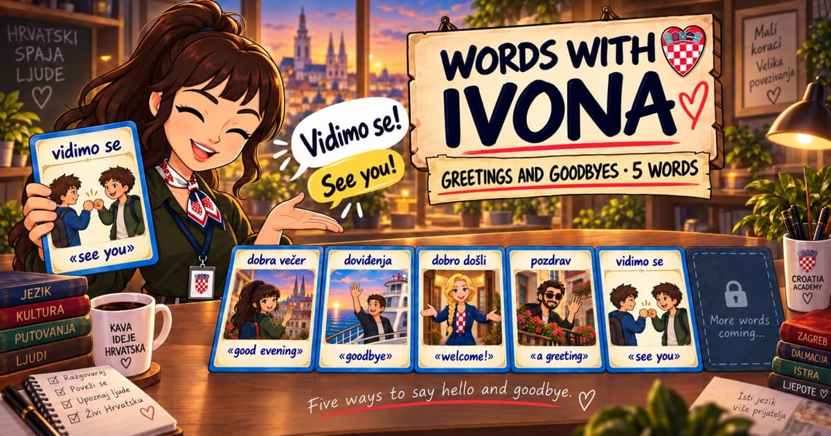 Game: match Croatian hellos and goodbyes · Lesson 2