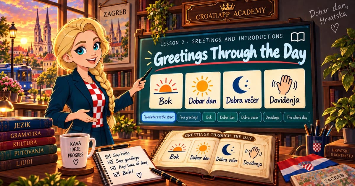 Croatian greetings: bok, dobar dan, dobra večer