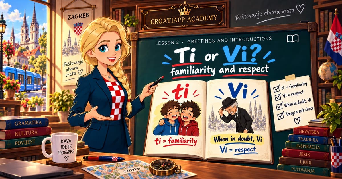 Ti or Vi: formal and informal you in Croatian · Lesson 2
