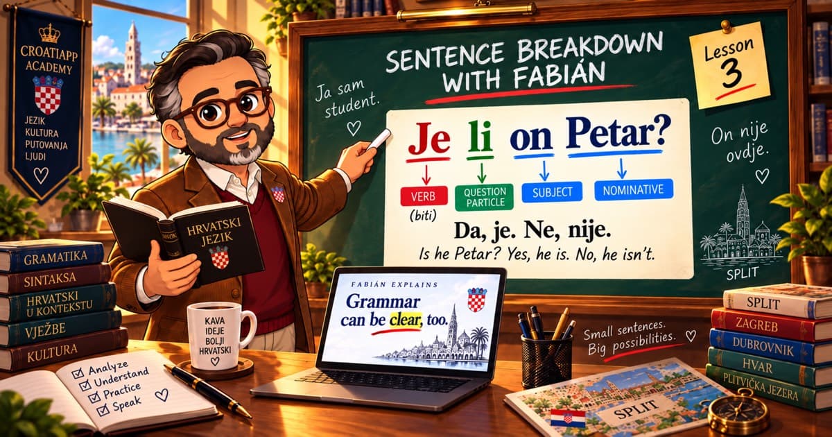 Croatian sentence breakdown with Fabián · Lesson 3