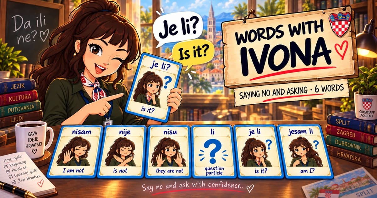 No and questions in Croatian: nisam, nije, je li · Lesson 3