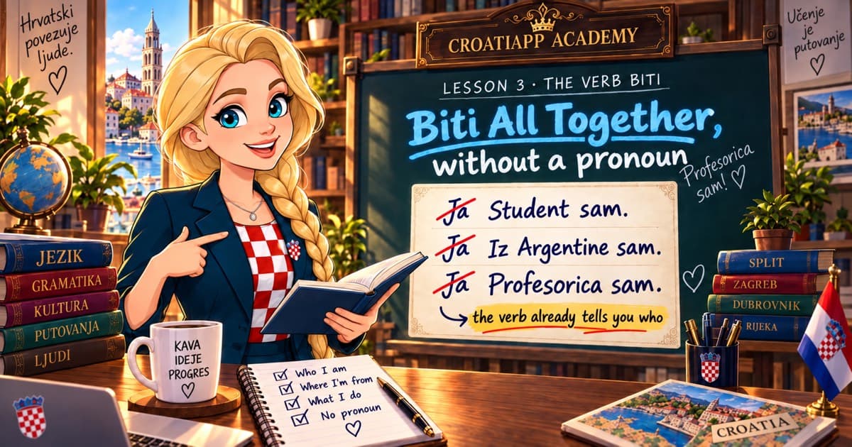Introduce yourself in Croatian: Ja sam student, ja sam iz…
