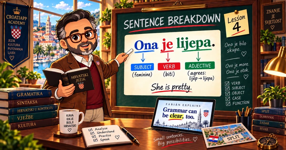Croatian sentence breakdown with Fabián · Lesson 4