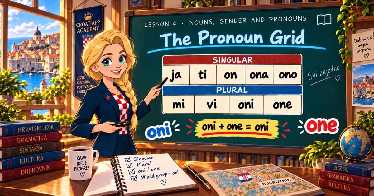 Oni and one: plural pronouns in Croatian · Lesson 4