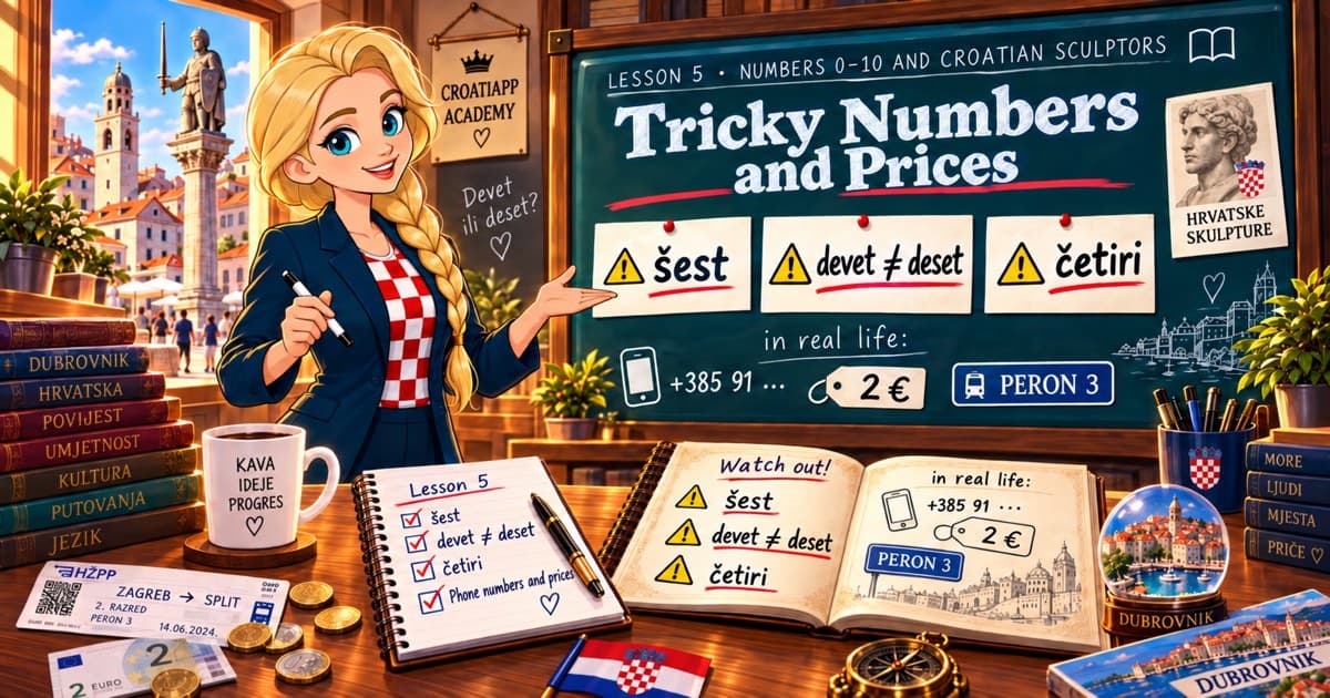 Šest, devet or deset: tricky numbers and prices in Croatian