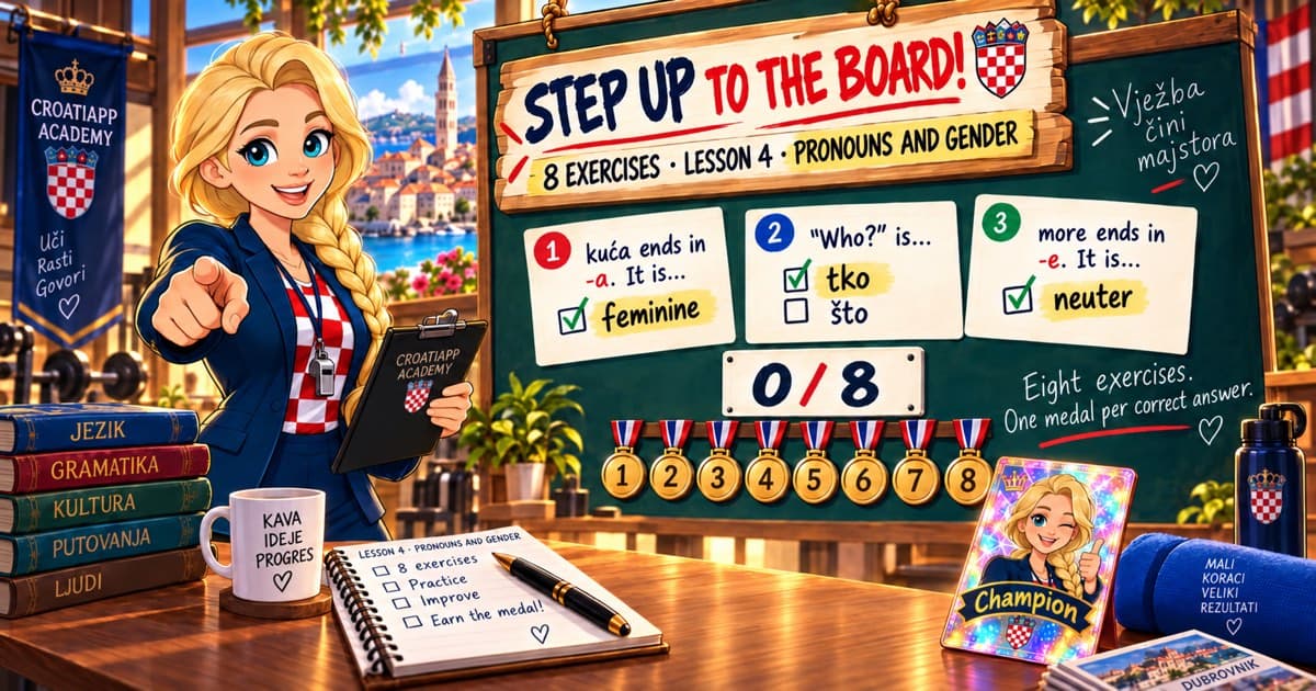 Gender and pronouns quiz: Step Up to the Board! · Lesson 4
